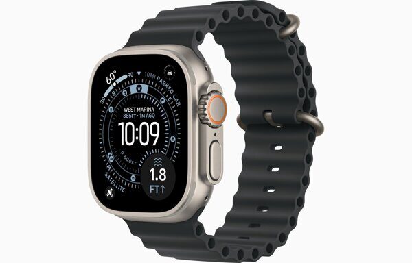 Часы Apple Watch Ultra 3 GPS + Cellular 49mm Natural Titanium Case, Ocean Band (Black)